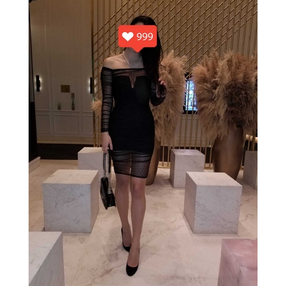 💕 STUNNING midi sheer black dress - Picture 1 of 2